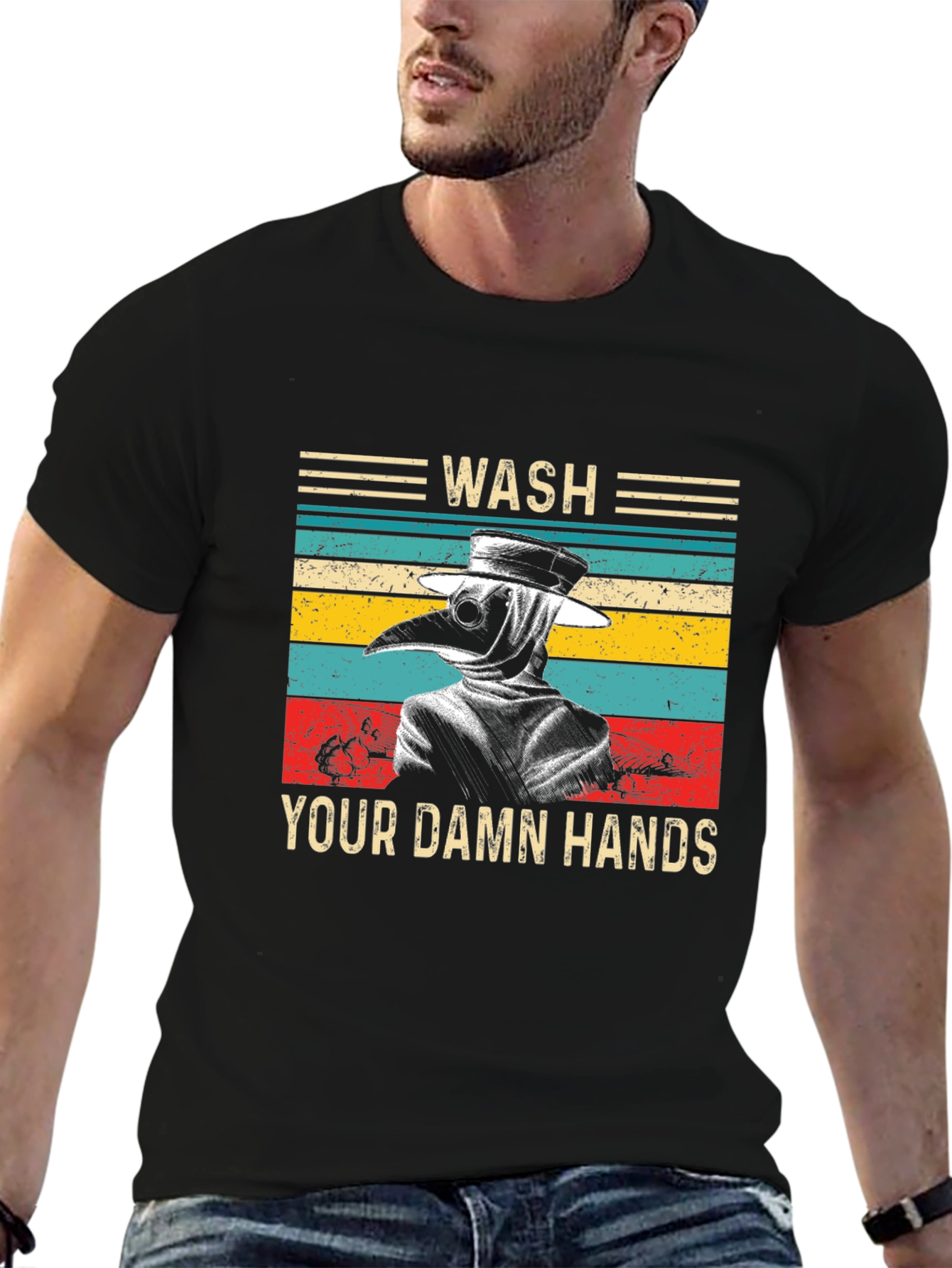 Wash Your Damn Hands Plague Doctor T-Shirt