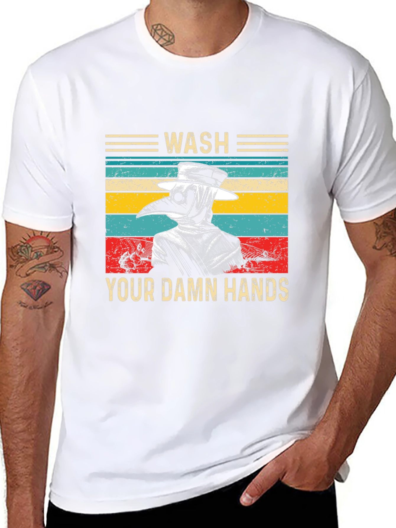Wash Your Damn Hands Plague Doctor T-Shirt