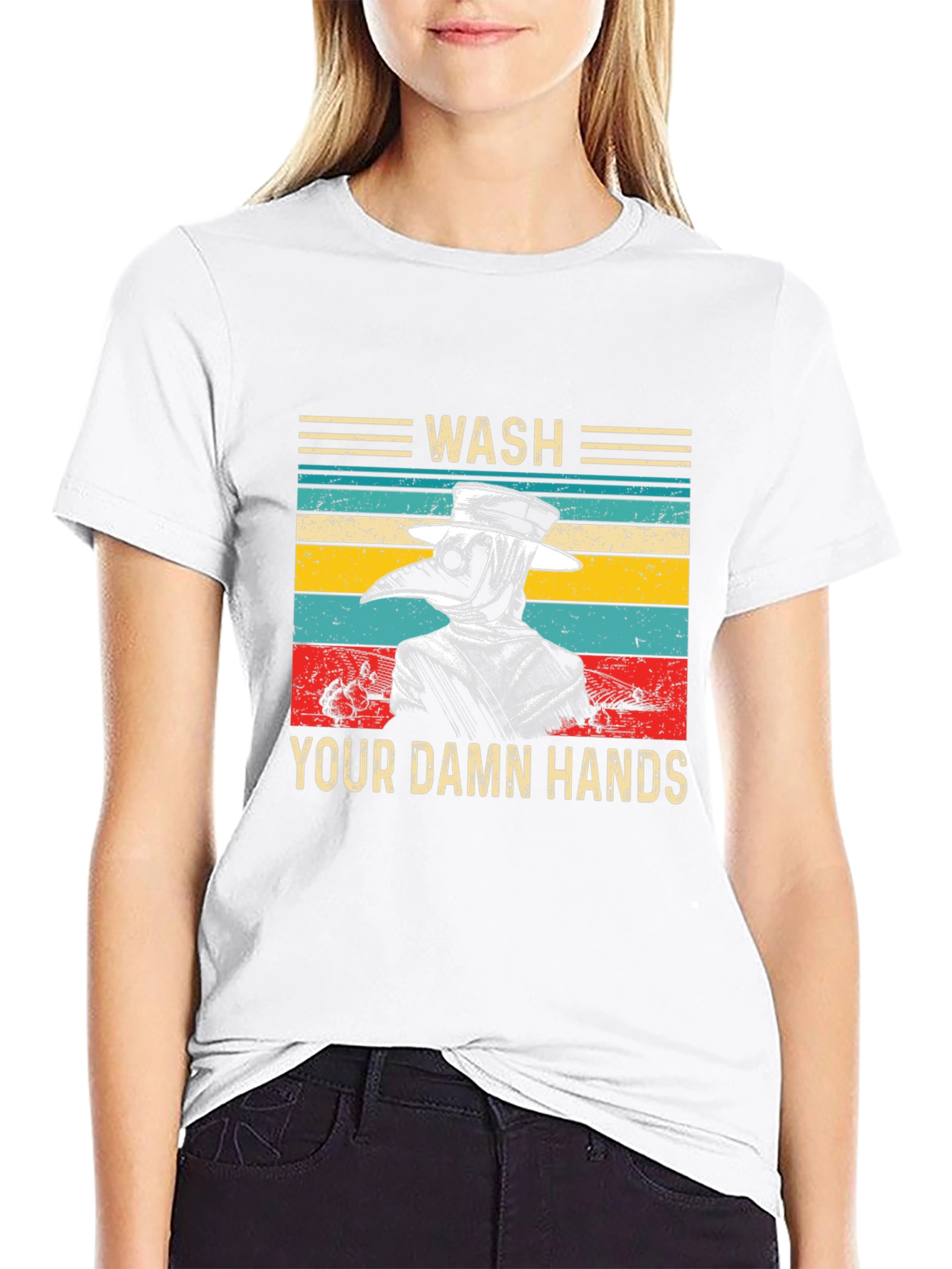 Wash Your Damn Hands Plague Doctor T-Shirt