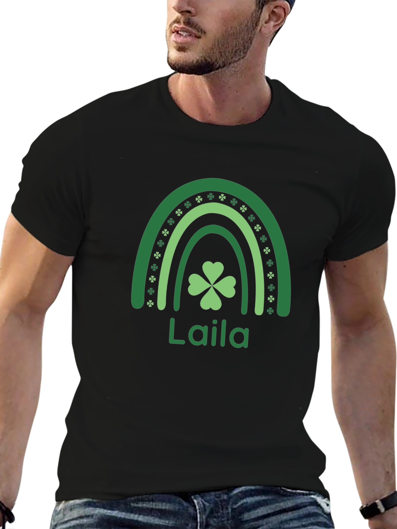 Personalized St. Patricks Day Shamrock Rainbow T-Shirt