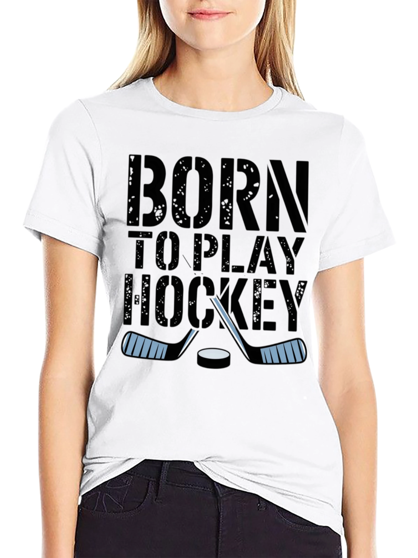 Born To Play Hockey Graphic T-Shirt