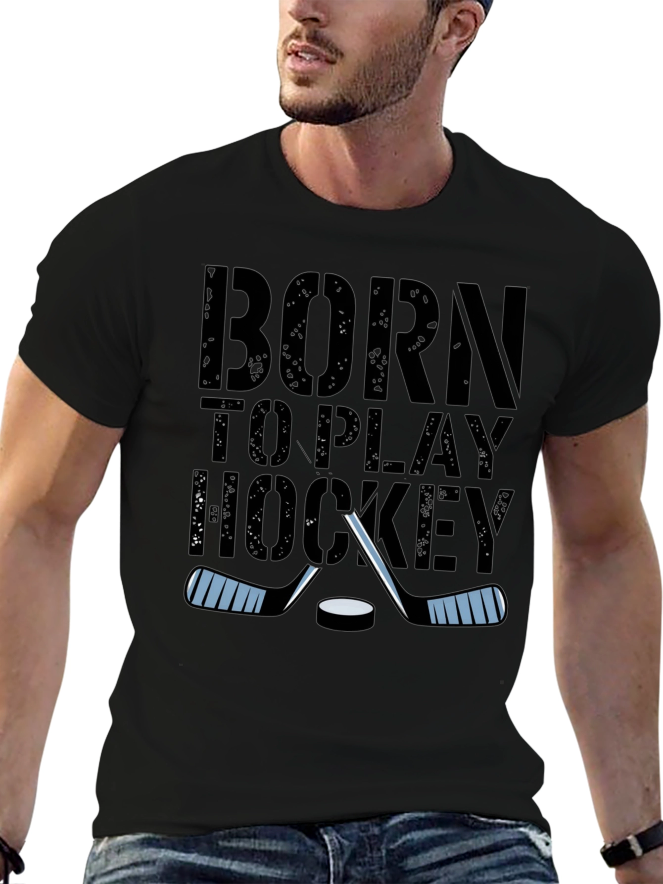 Born To Play Hockey Graphic T-Shirt