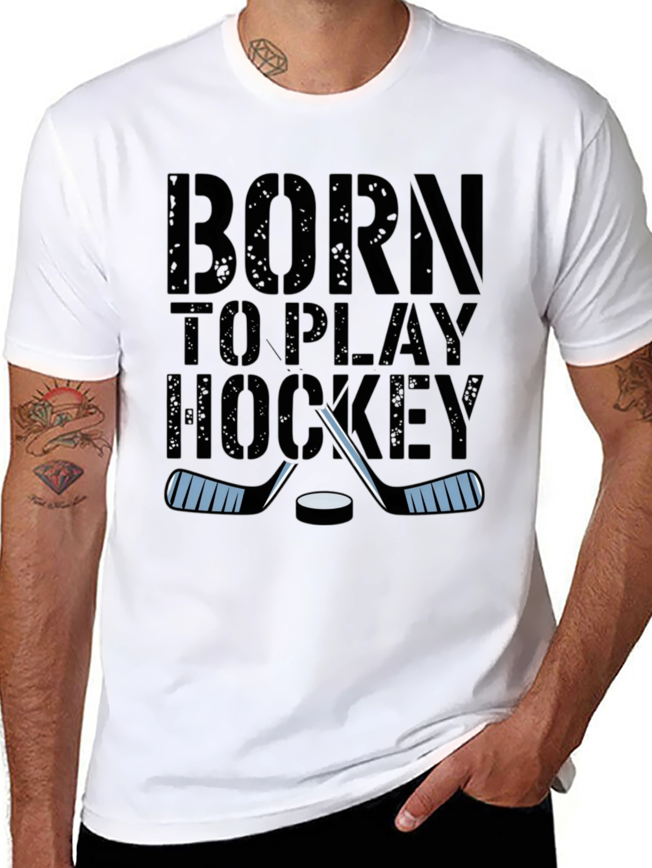 Born To Play Hockey Graphic T-Shirt