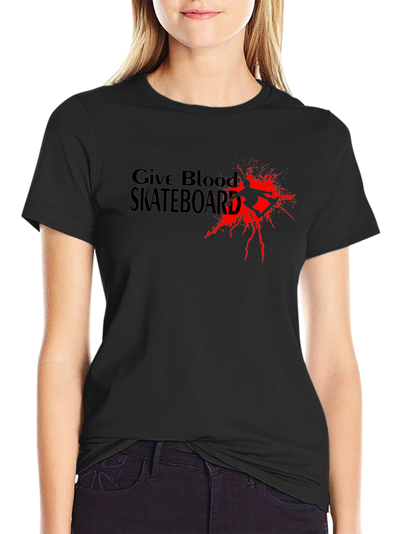 Give Blood Skateboard Graphic T-Shirt