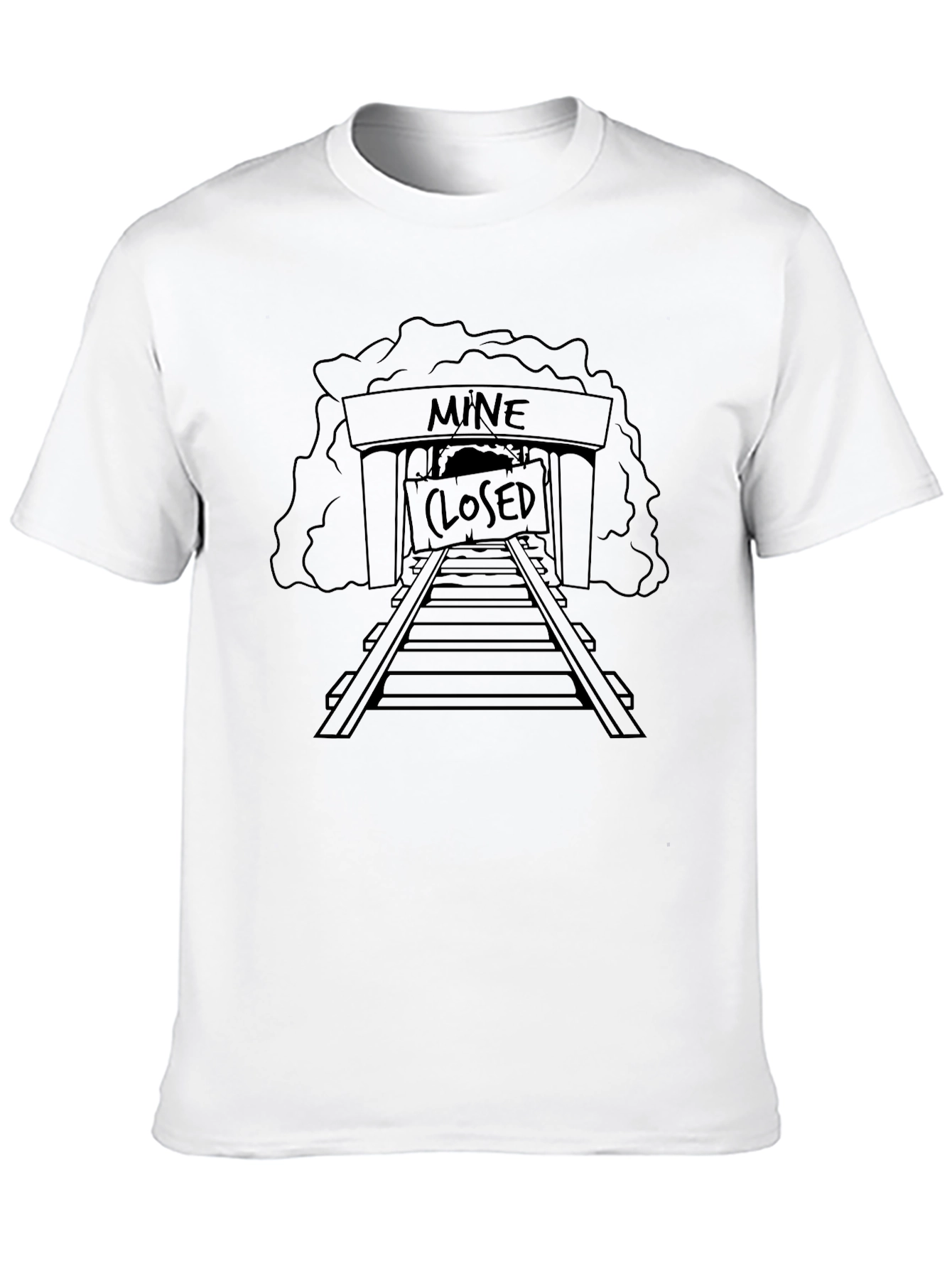 Mine Closed Graphic Tee - Black Cotton Casual T-Shirt
