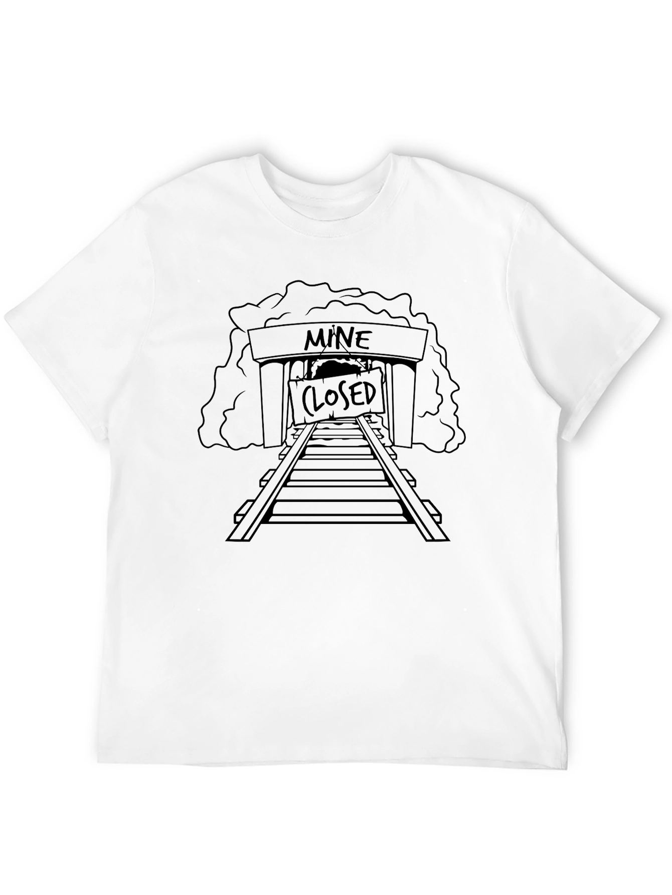 Mine Closed Graphic Tee - Black Cotton Casual T-Shirt