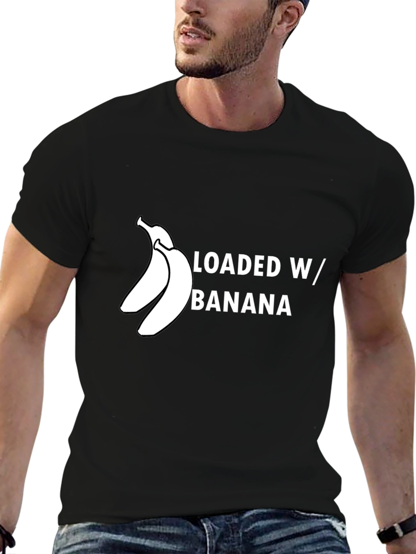 Loaded W/ Banana Graphic Tee - Unisex Black T-Shirt