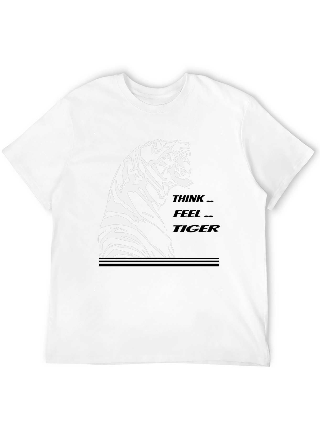 Think Feel Tiger Black Graphic T-Shirt