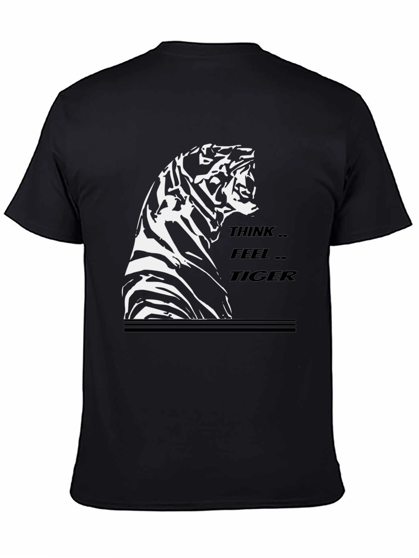 Think Feel Tiger Black Graphic T-Shirt