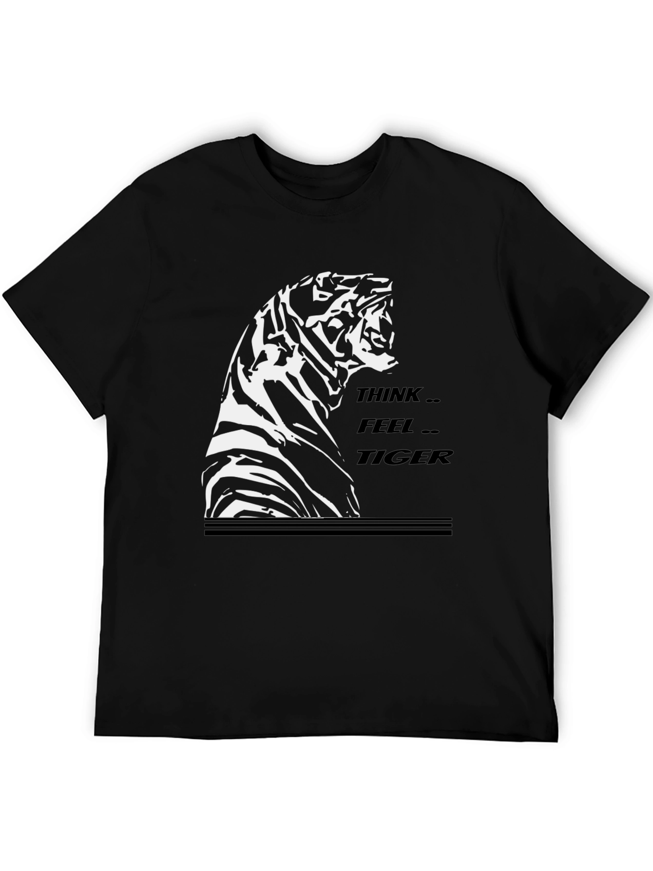 Think Feel Tiger Black Graphic T-Shirt