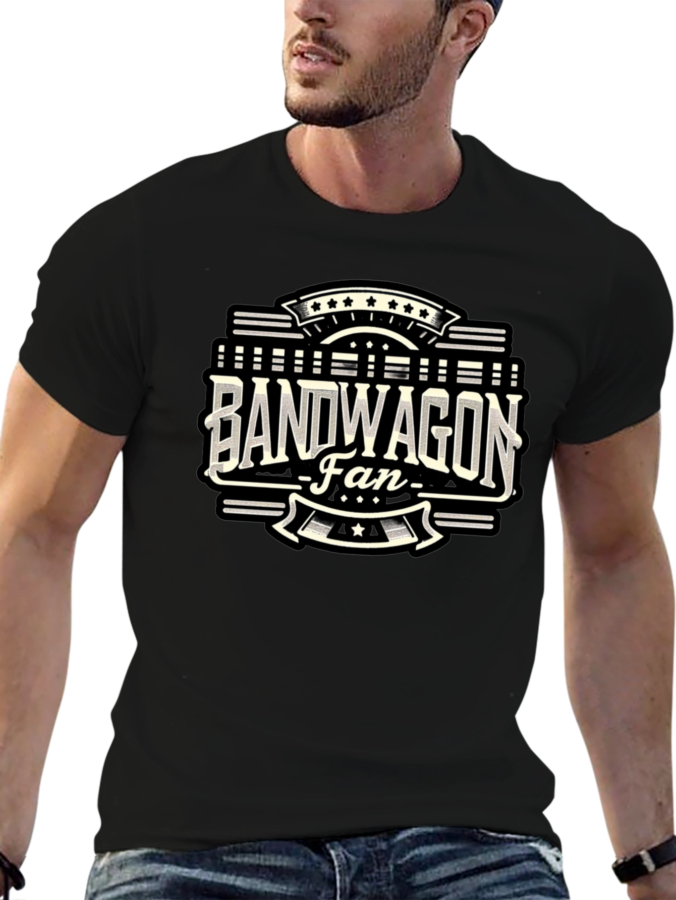 Bandwagon Fan Graphic T-Shirt - Black
