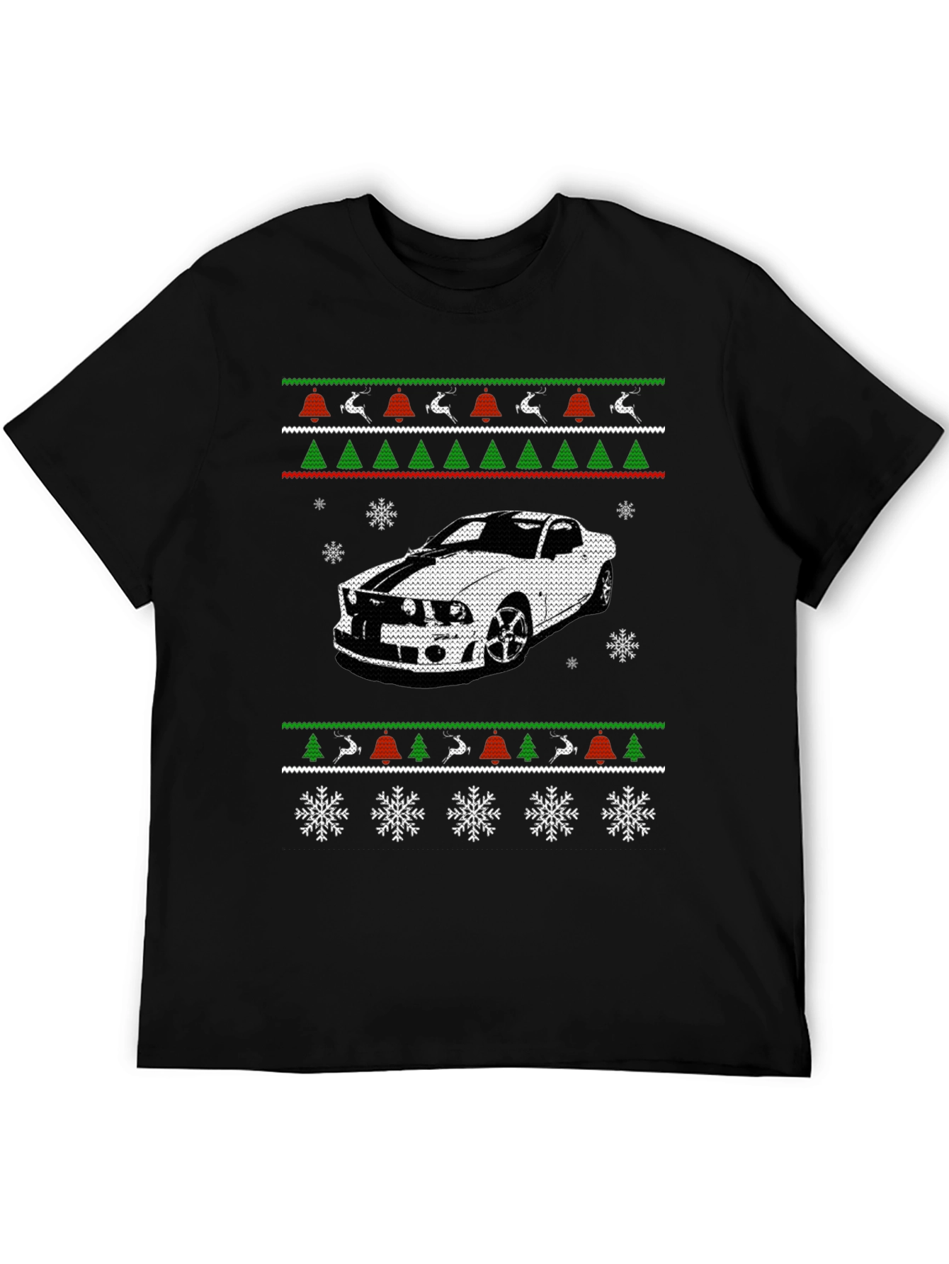 Car Christmas Ugly Sweater Style T-Shirt