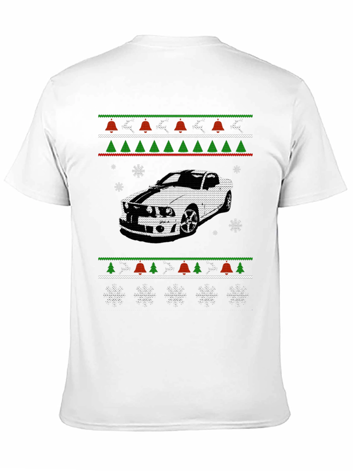 Car Christmas Ugly Sweater Style T-Shirt