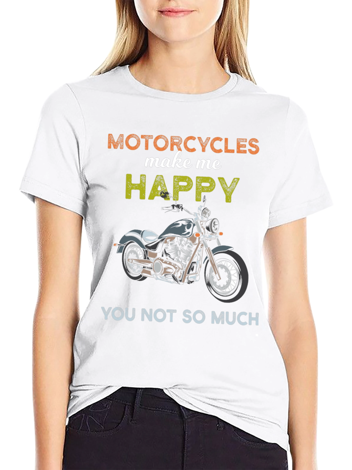 Motorcycles Make Me Happy Graphic Tee