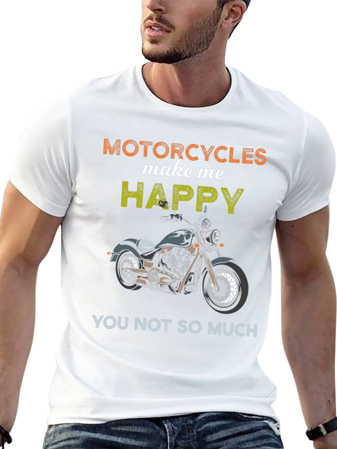 Motorcycles Make Me Happy Graphic Tee