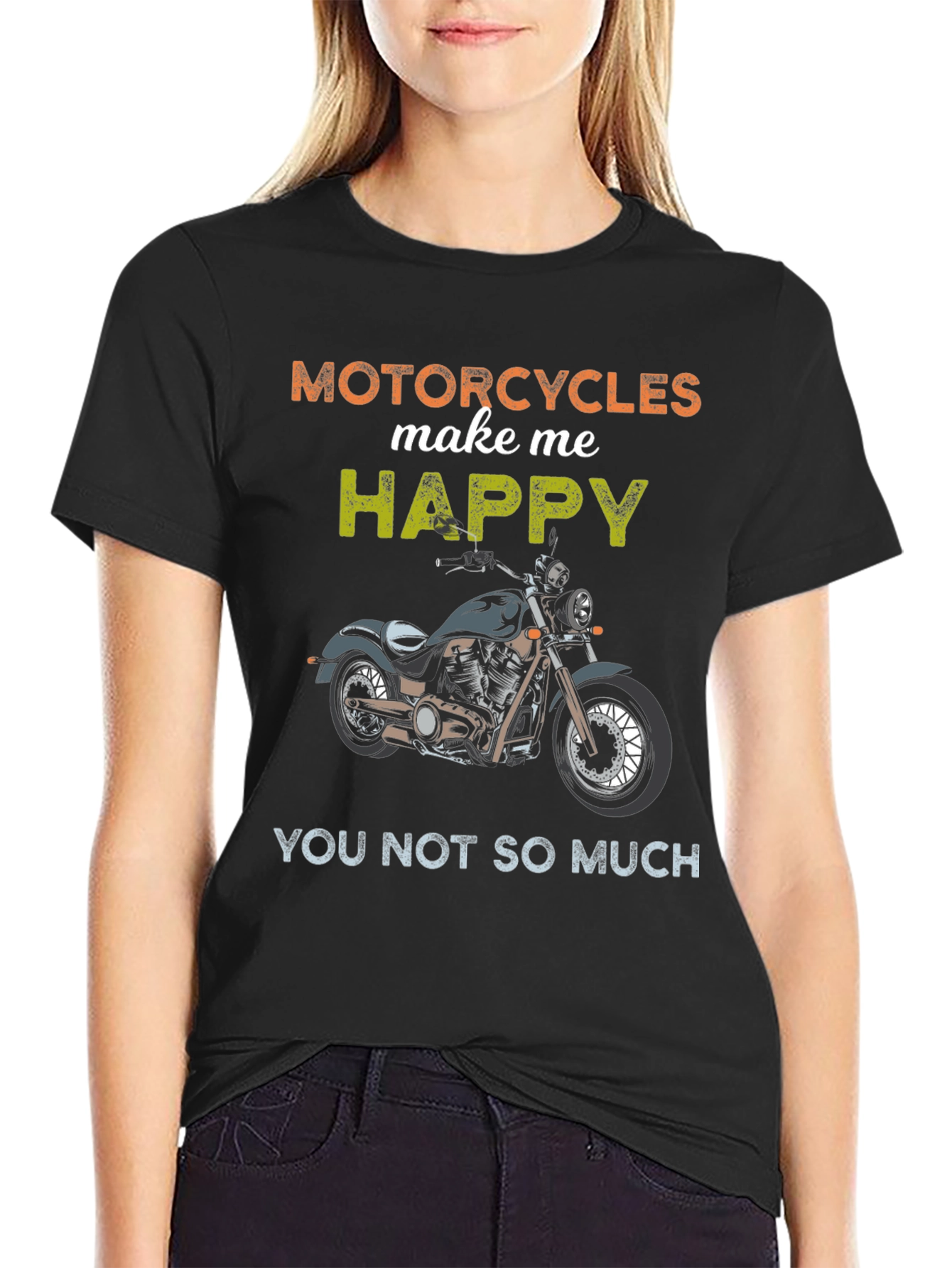 Motorcycles Make Me Happy Graphic Tee