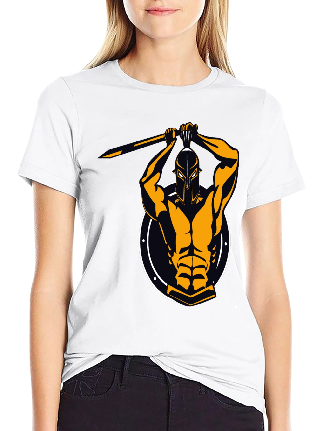 Spartan Warrior Graphic Tee - Black