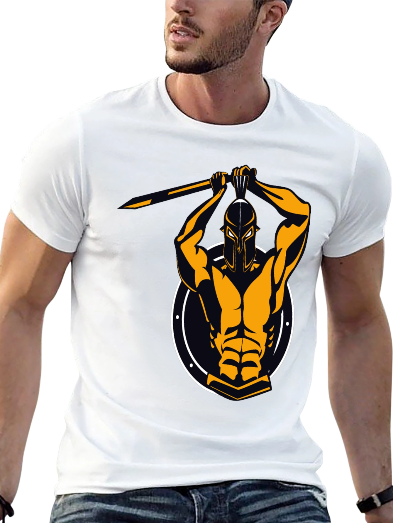 Spartan Warrior Graphic Tee - Black
