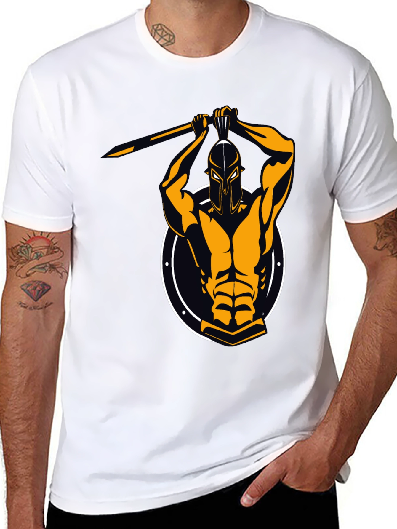 Spartan Warrior Graphic Tee - Black