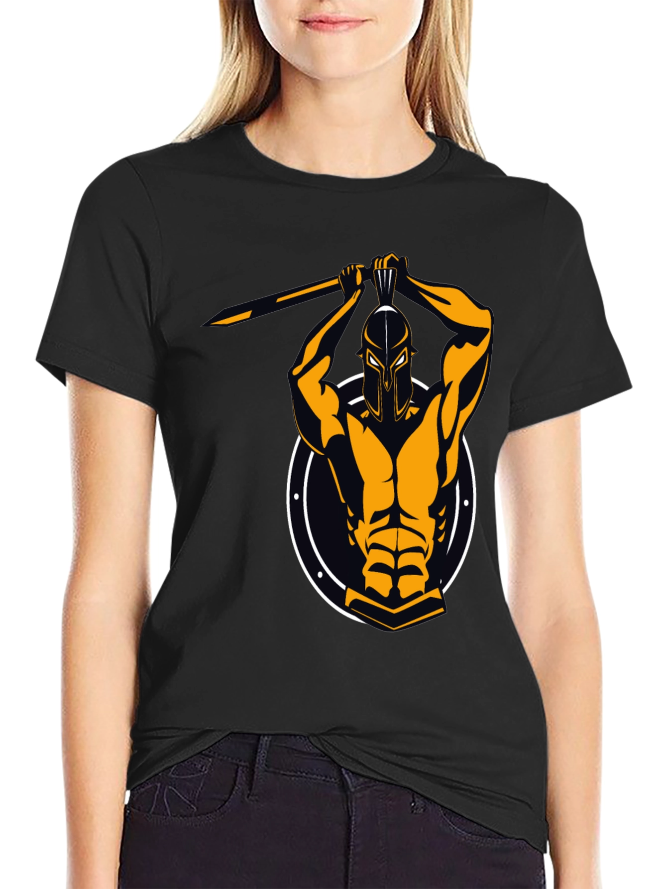 Spartan Warrior Graphic Tee - Black