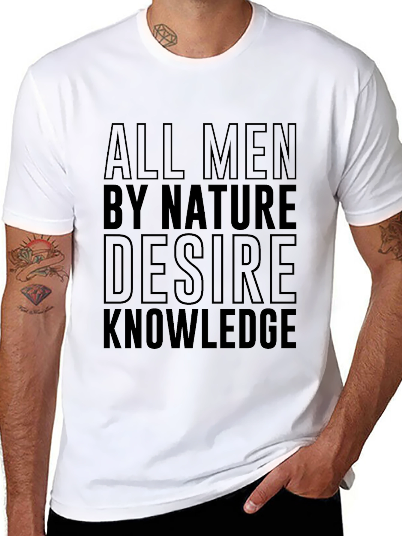 Mens Black T-Shirt - Desire Knowledge Graphic Tee