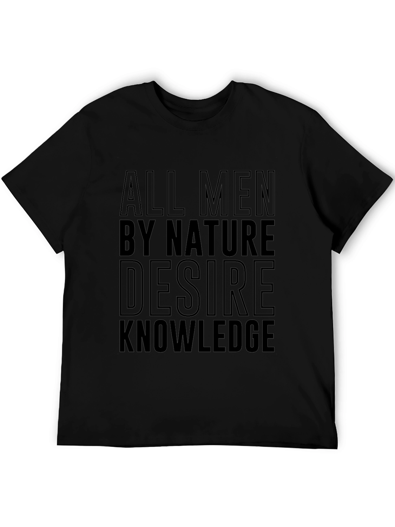 Mens Black T-Shirt - Desire Knowledge Graphic Tee