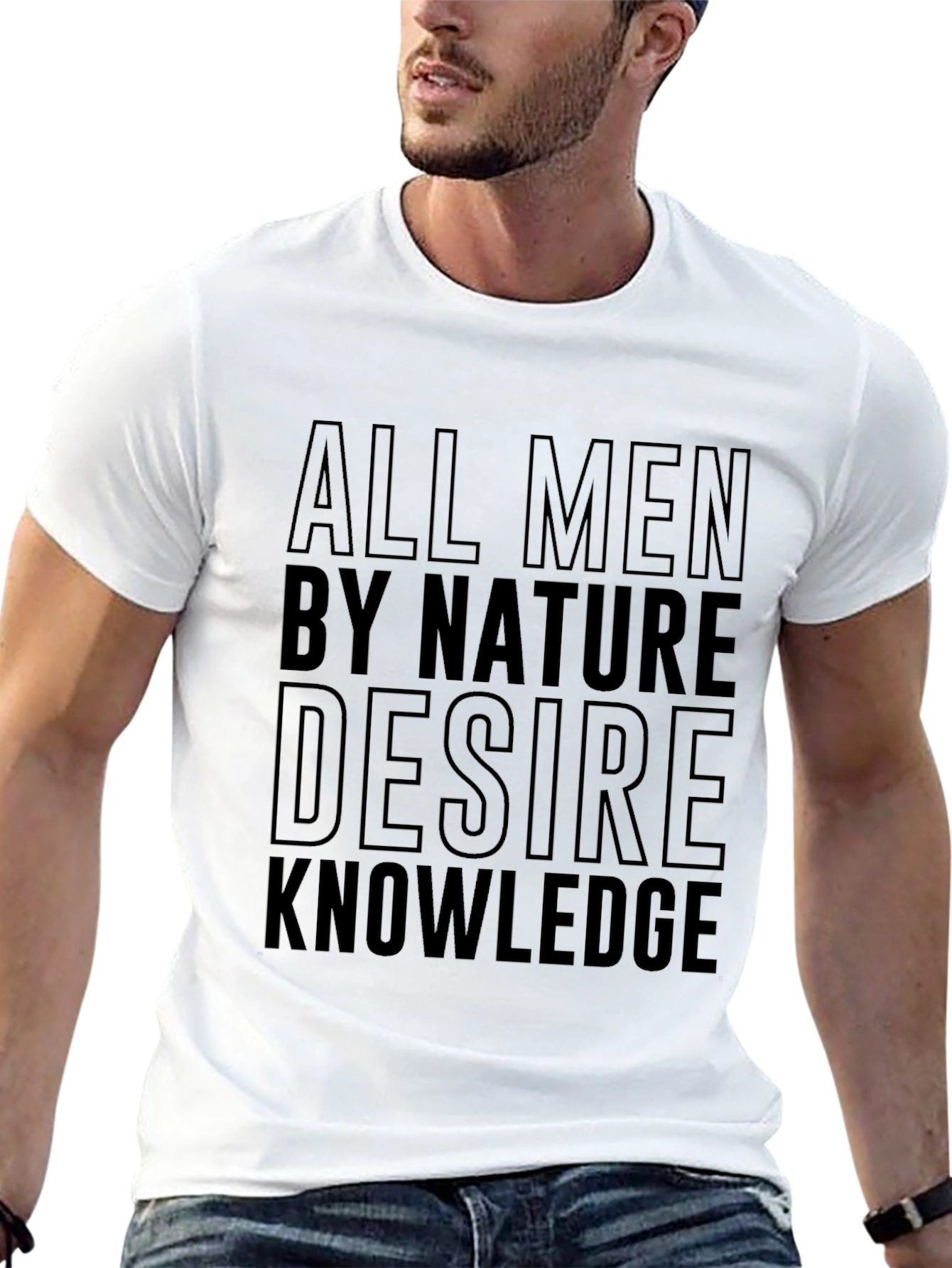 Mens Black T-Shirt - Desire Knowledge Graphic Tee