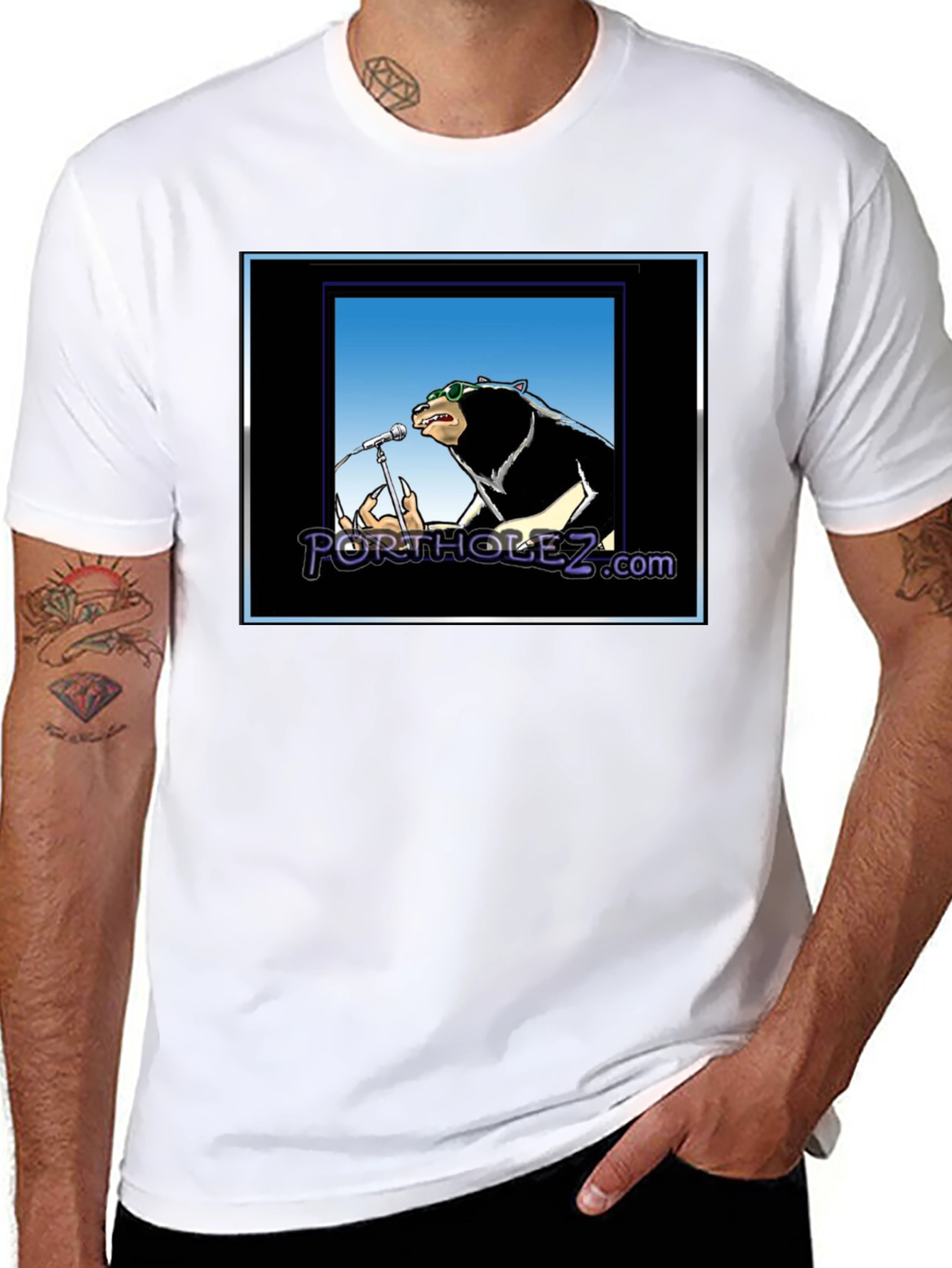 Cool Bear Rock Star Black T-Shirt
