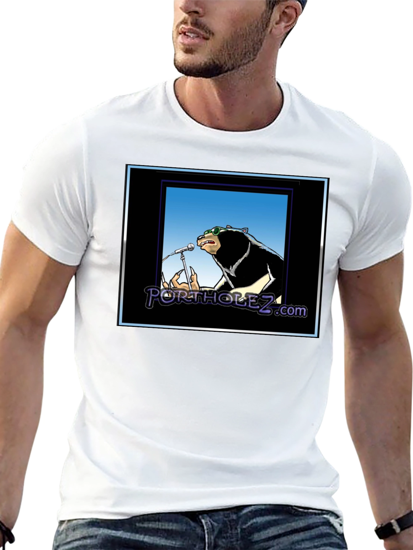 Cool Bear Rock Star Black T-Shirt