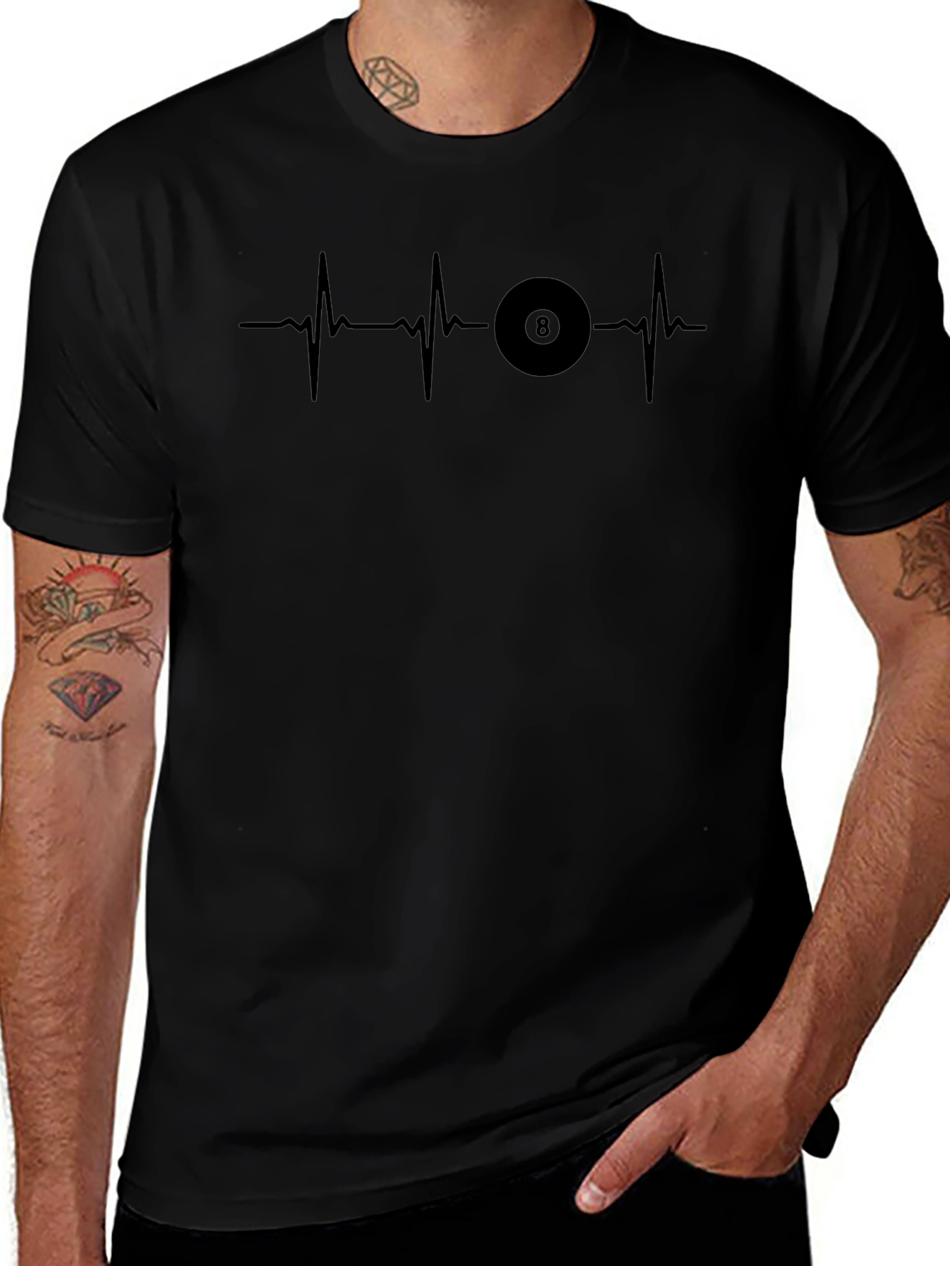 Billiard 8-Ball Heartbeat T-Shirt - Pool Player Tee