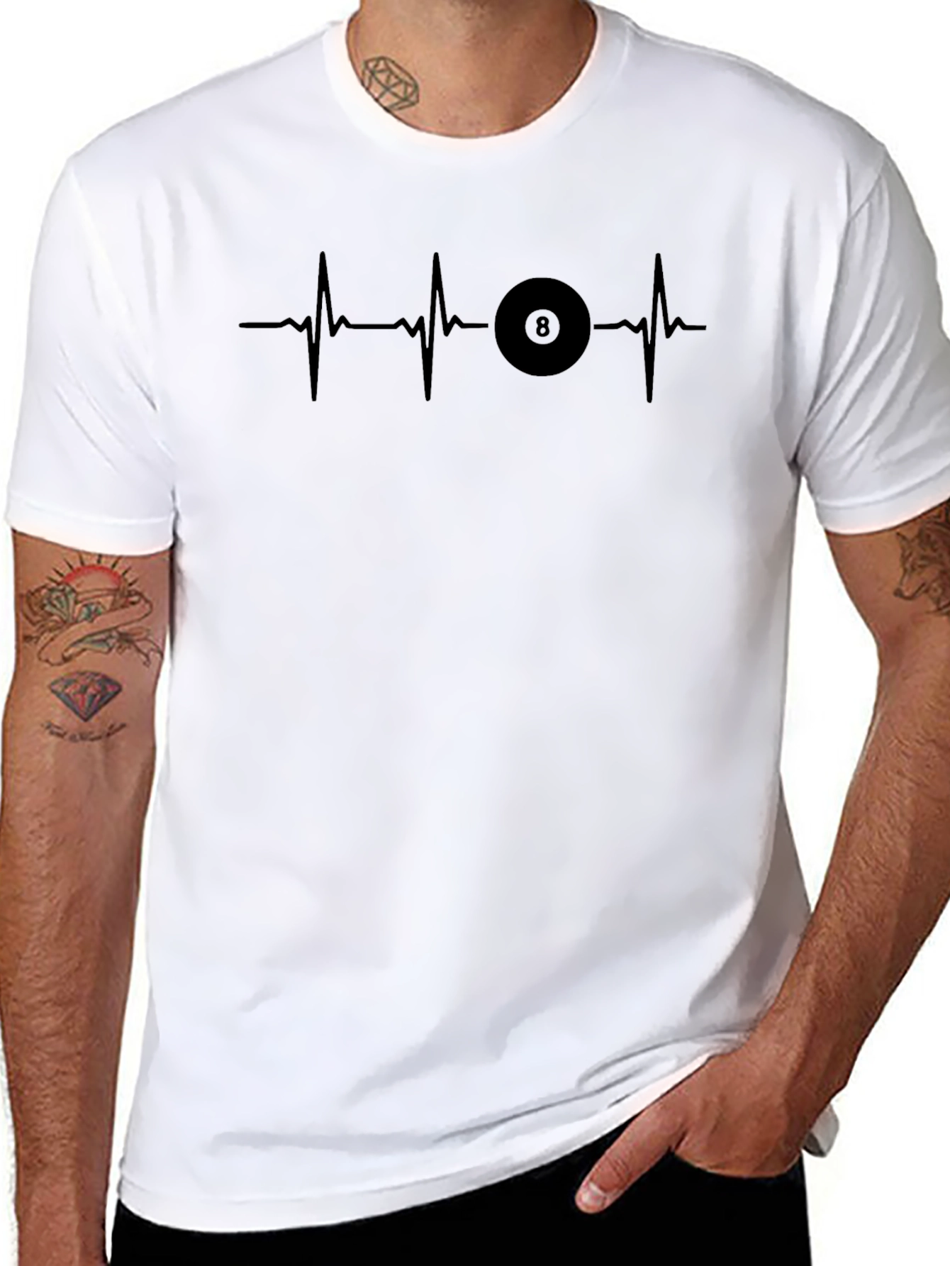 Billiard 8-Ball Heartbeat T-Shirt - Pool Player Tee