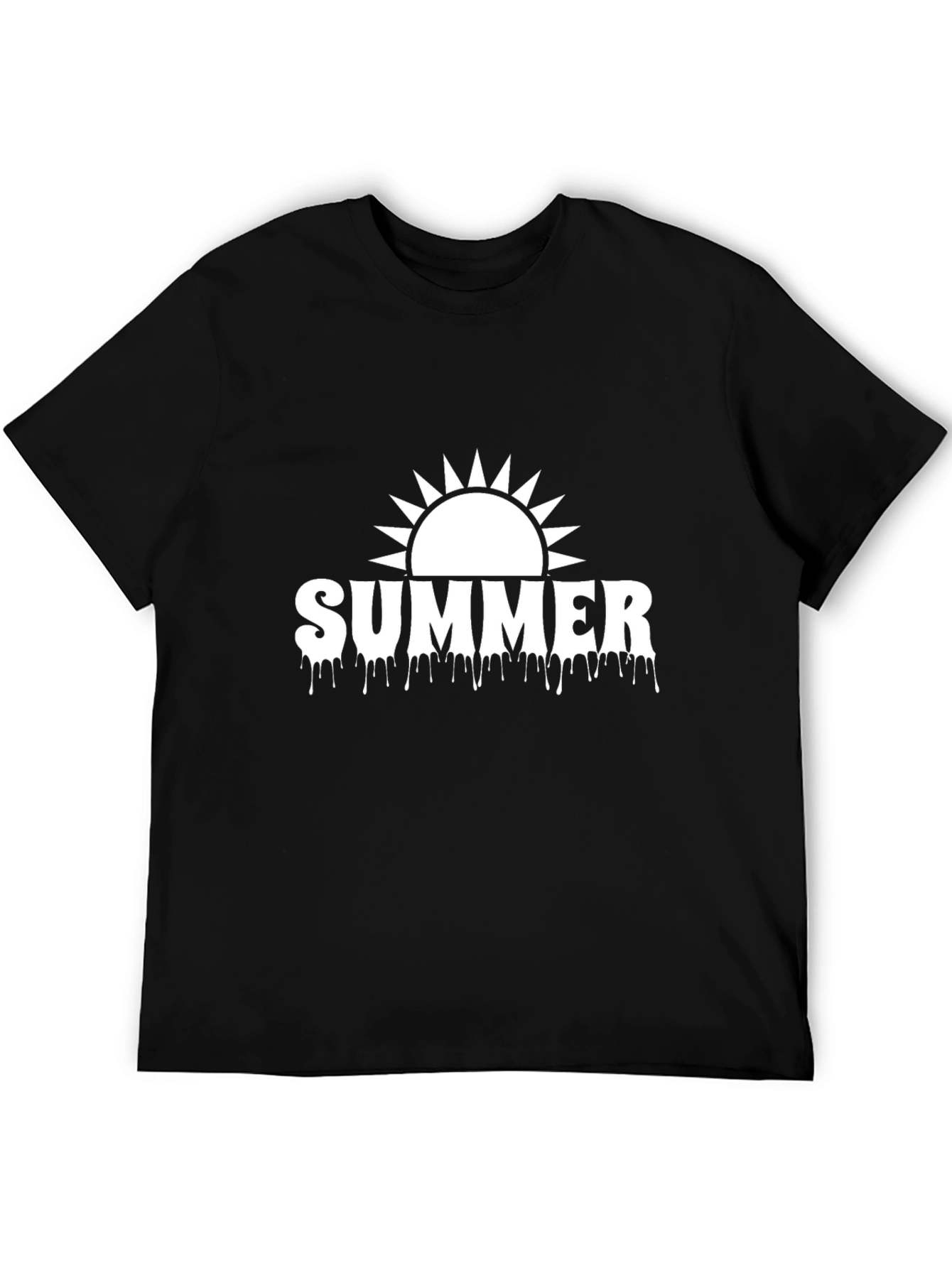 Summer Sun Graphic Tee - Casual Black T-Shirt