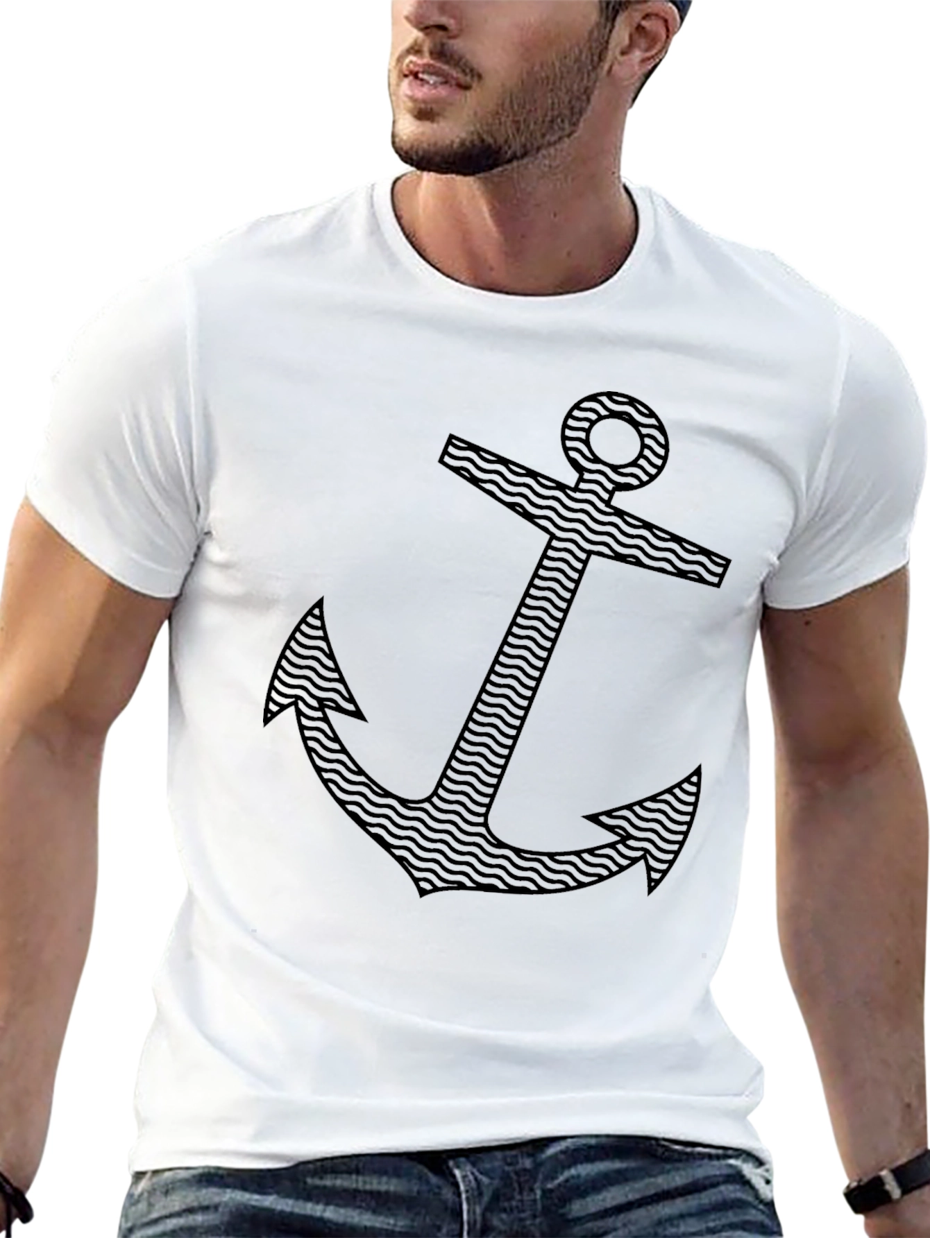 Anchor Graphic Mens Black T-Shirt