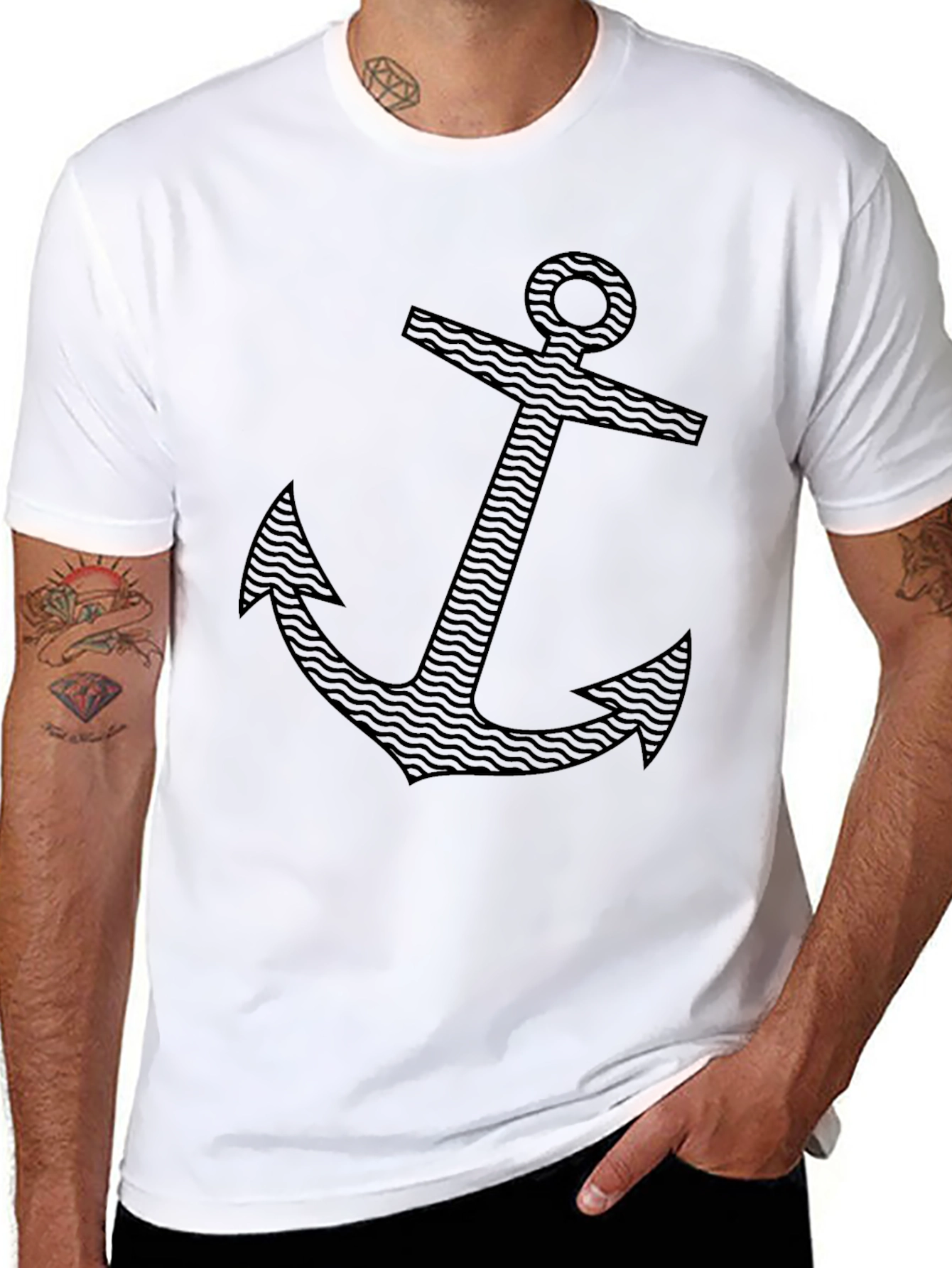 Anchor Graphic Mens Black T-Shirt