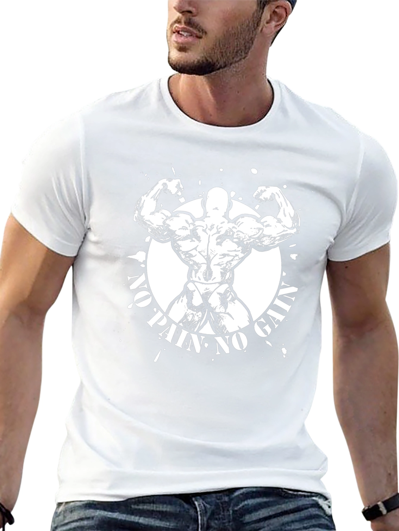 No Pain No Gain Graphic T-Shirt - Black