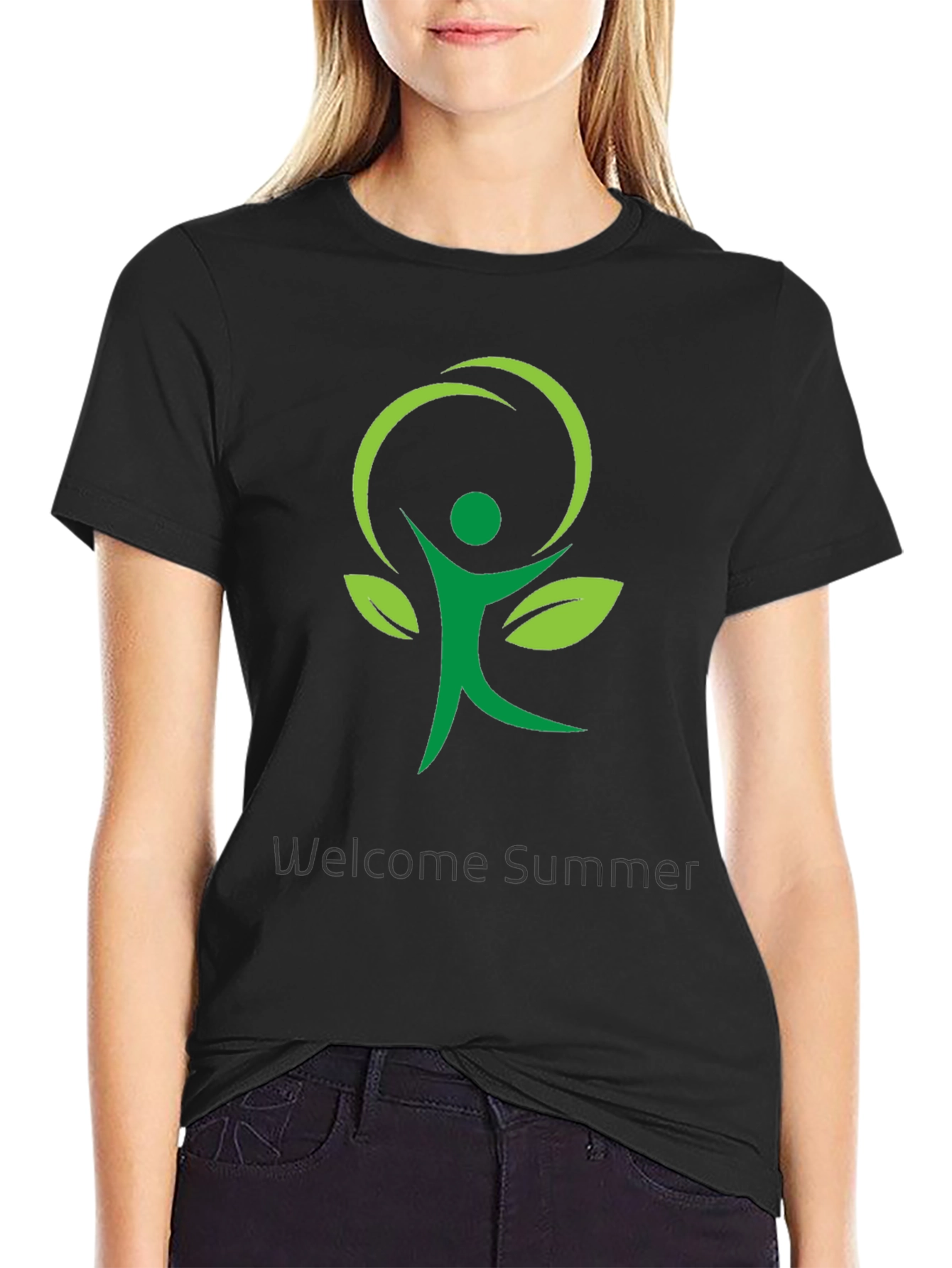 Nature Inspired Black Graphic Tee