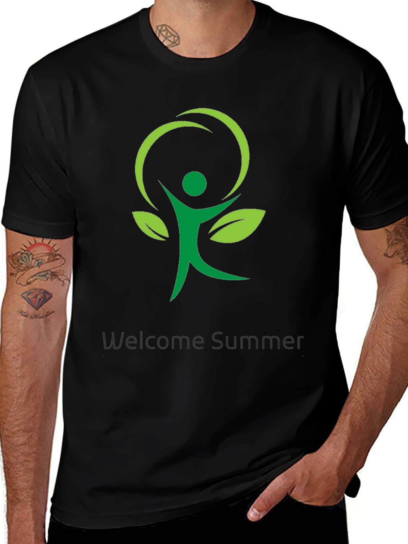 Nature Inspired Black Graphic Tee