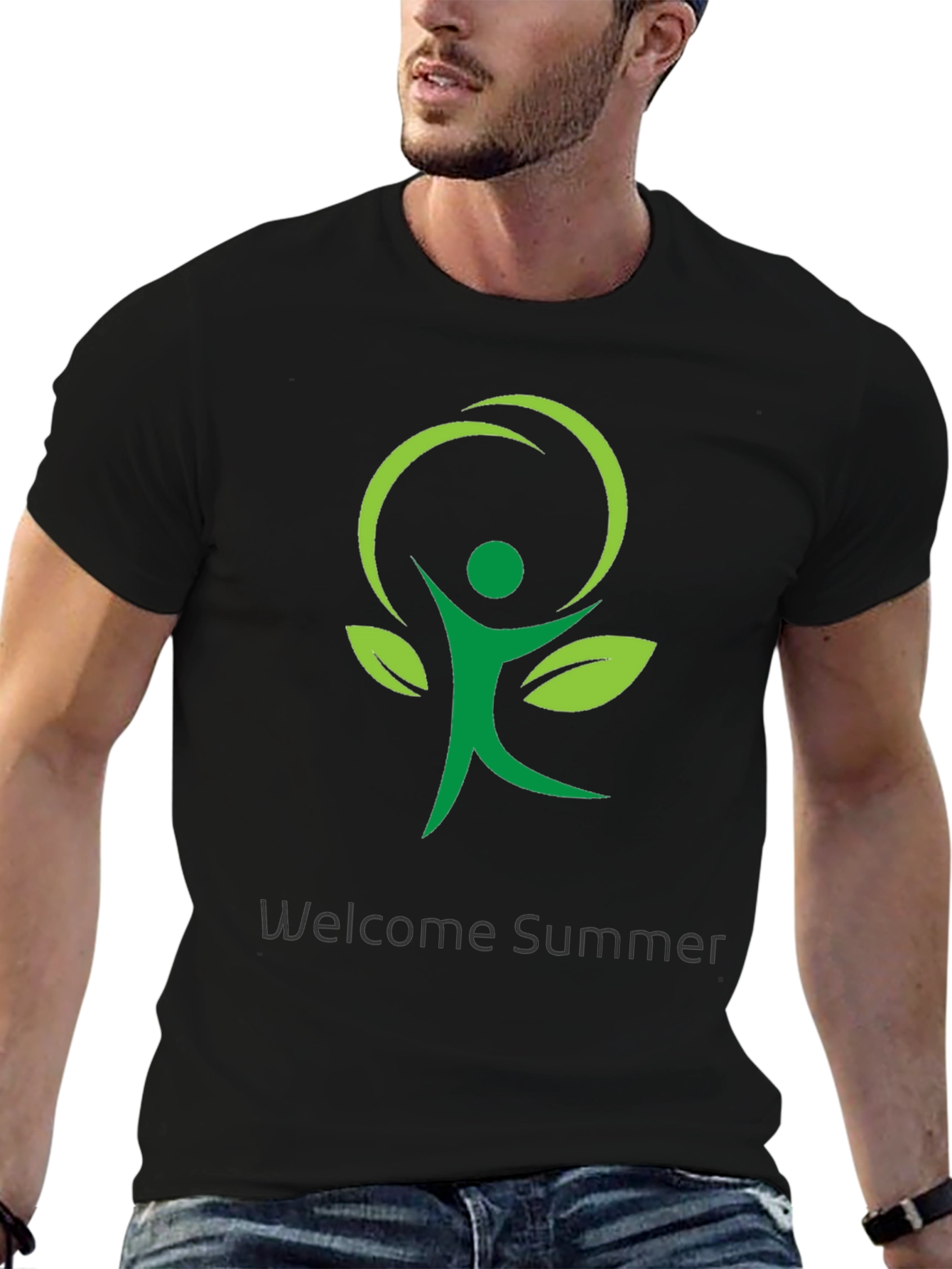 Nature Inspired Black Graphic Tee