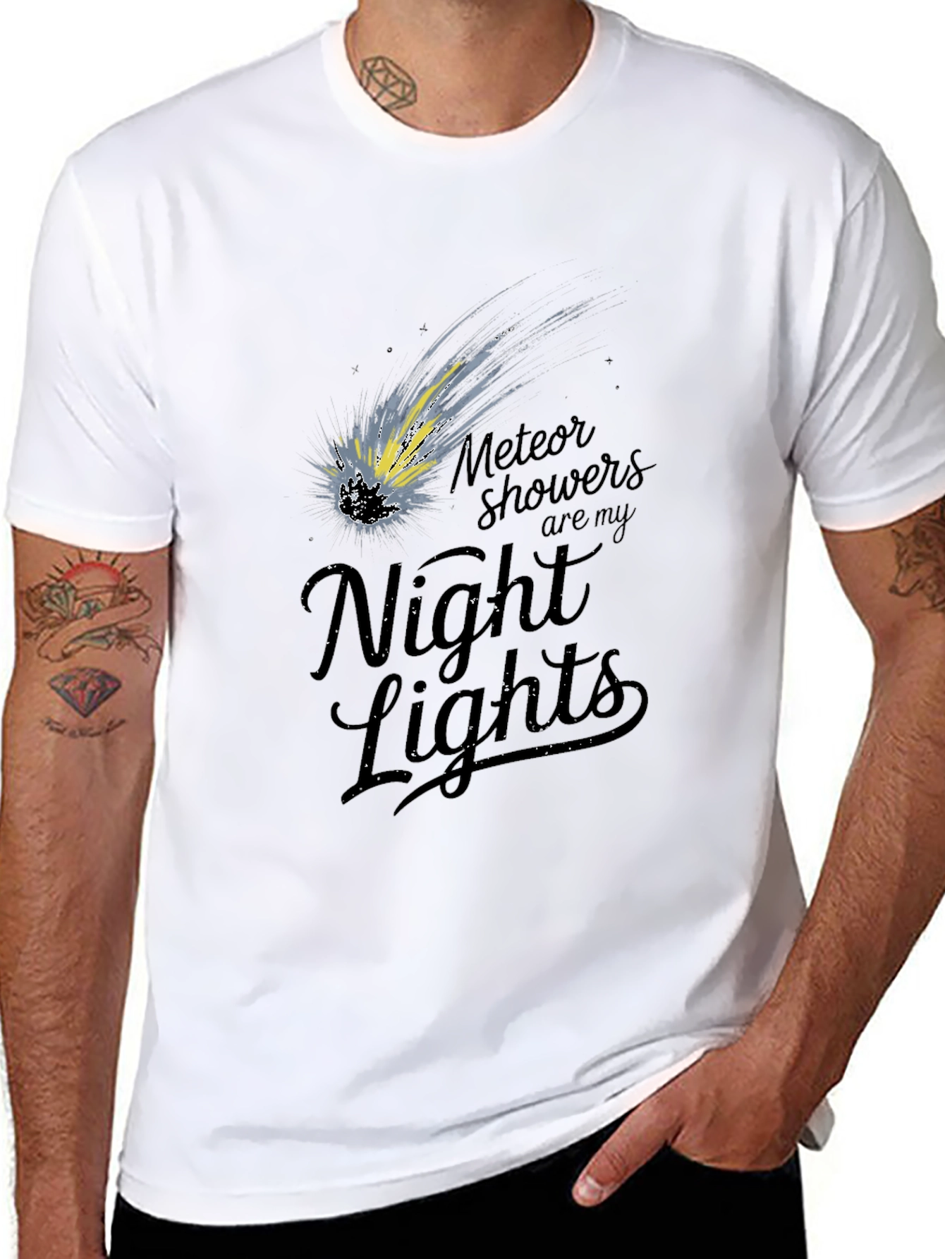 Meteor Shower T-Shirt - Night Lights Design