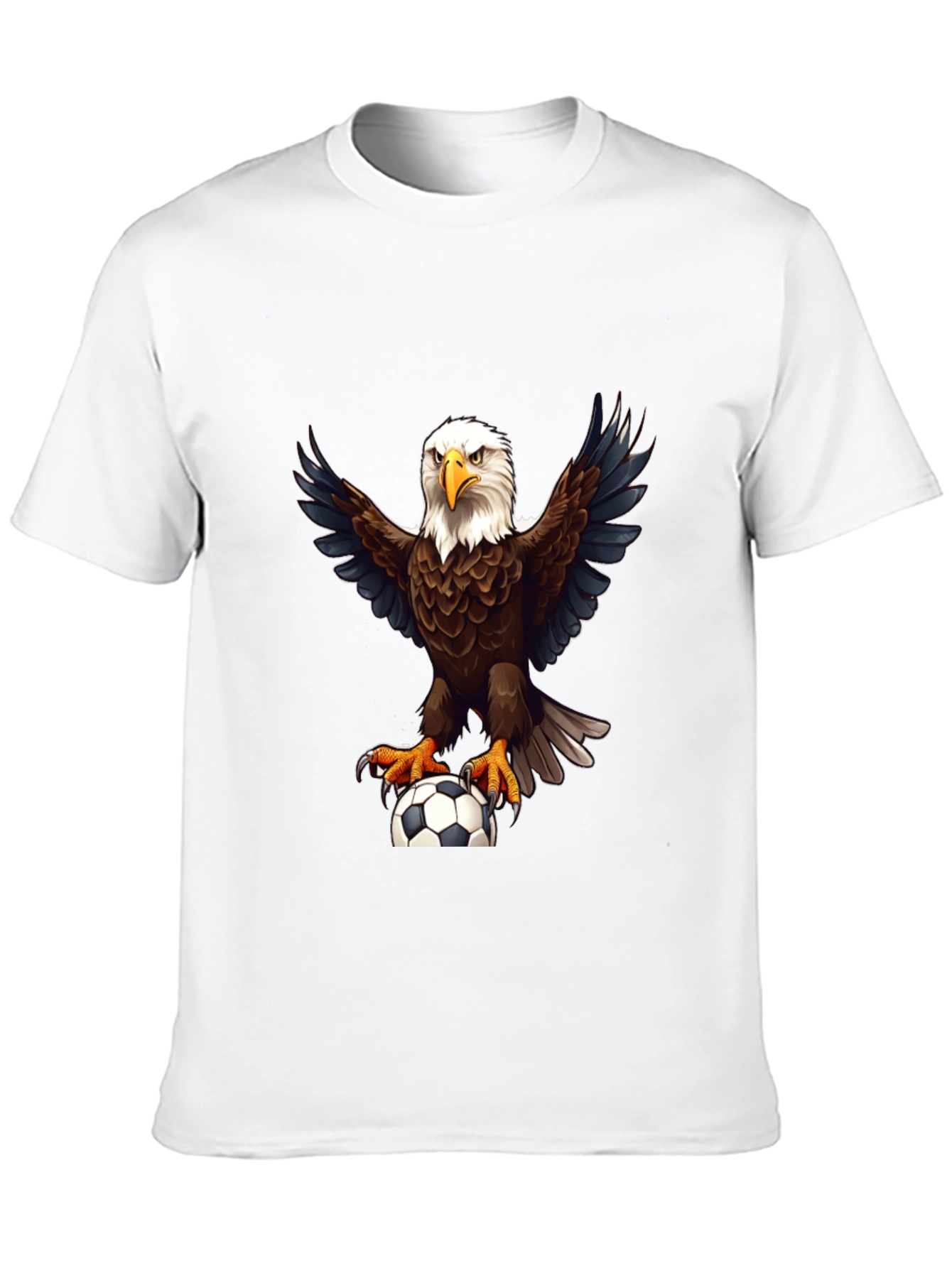 Eagle Soccer Graphic Tee - Black Cotton Shirt