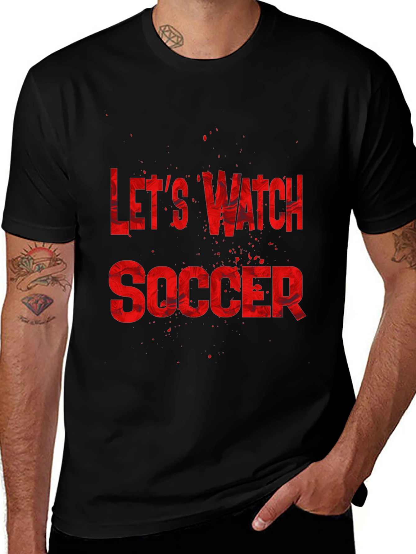 Lets Watch Soccer Graphic Tee - Black T-Shirt