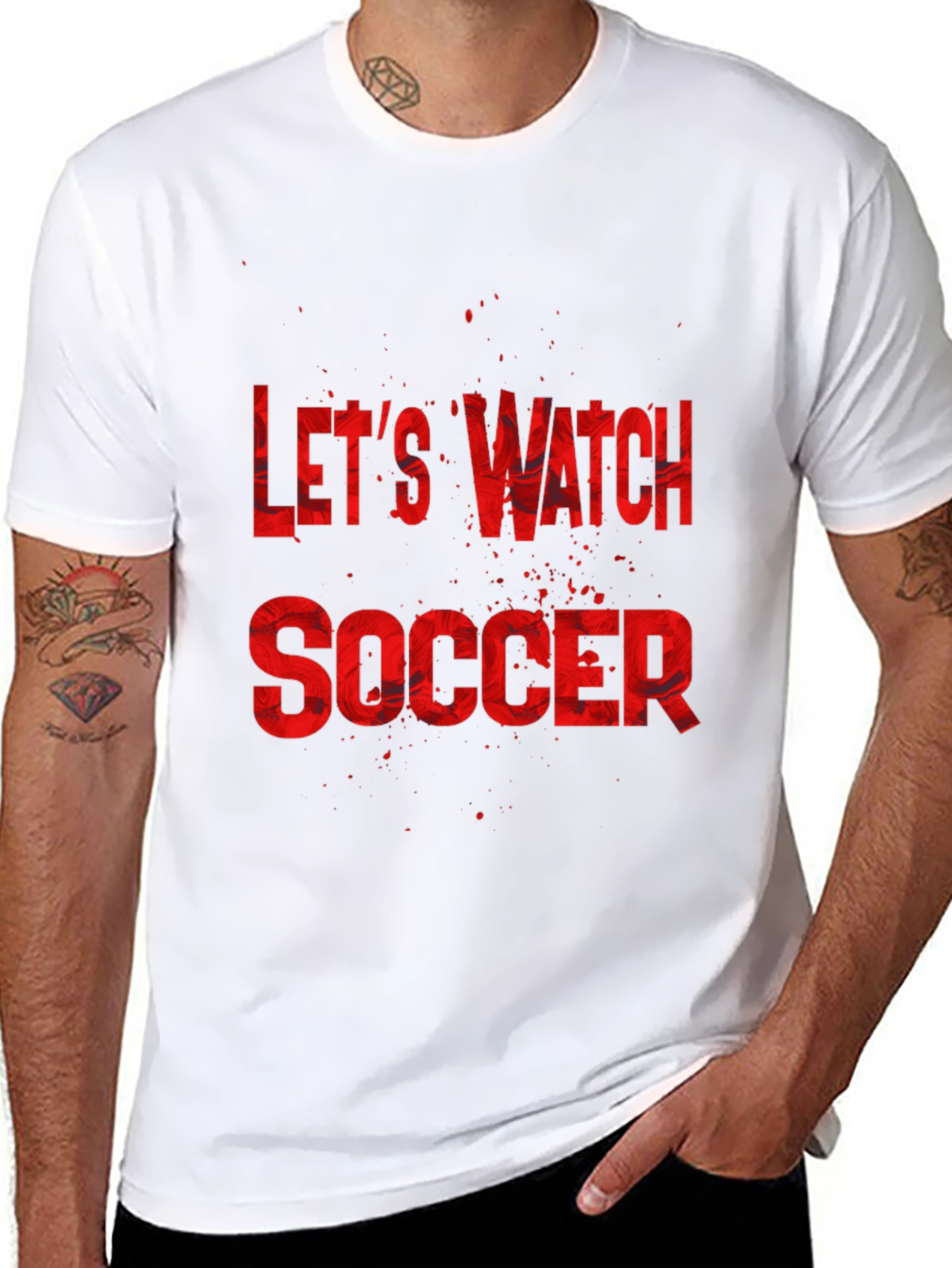 Lets Watch Soccer Graphic Tee - Black T-Shirt