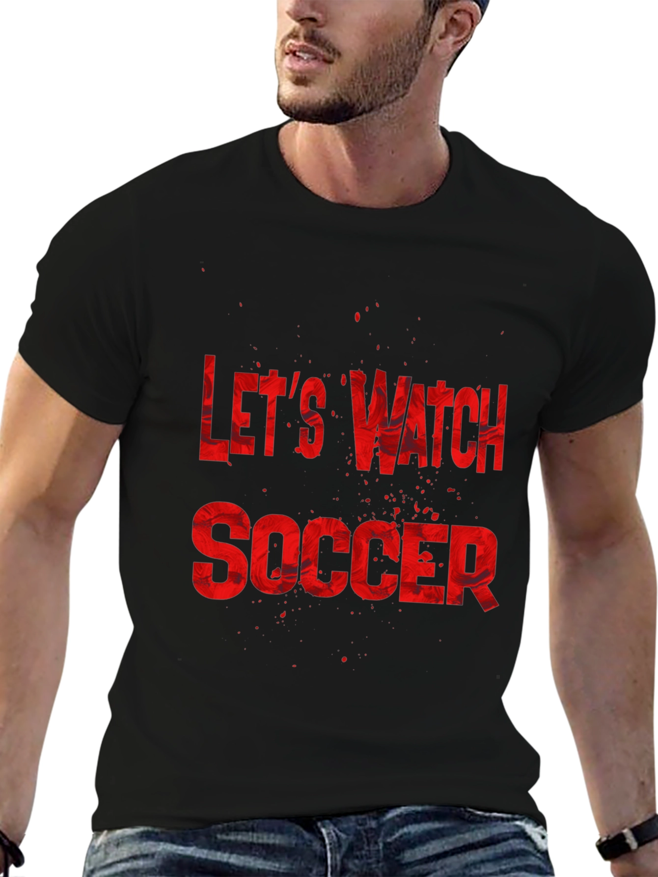Lets Watch Soccer Graphic Tee - Black T-Shirt