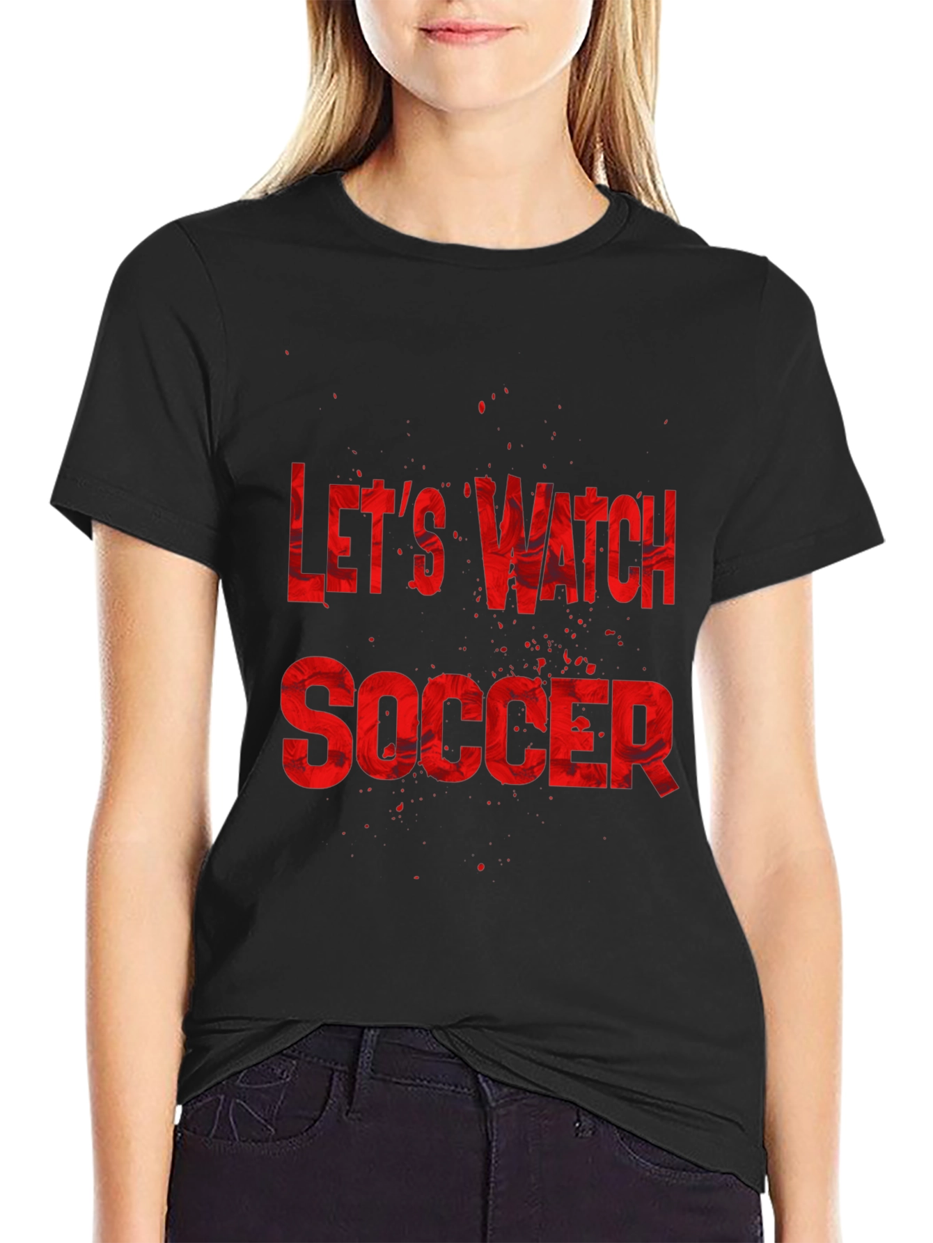 Lets Watch Soccer Graphic Tee - Black T-Shirt
