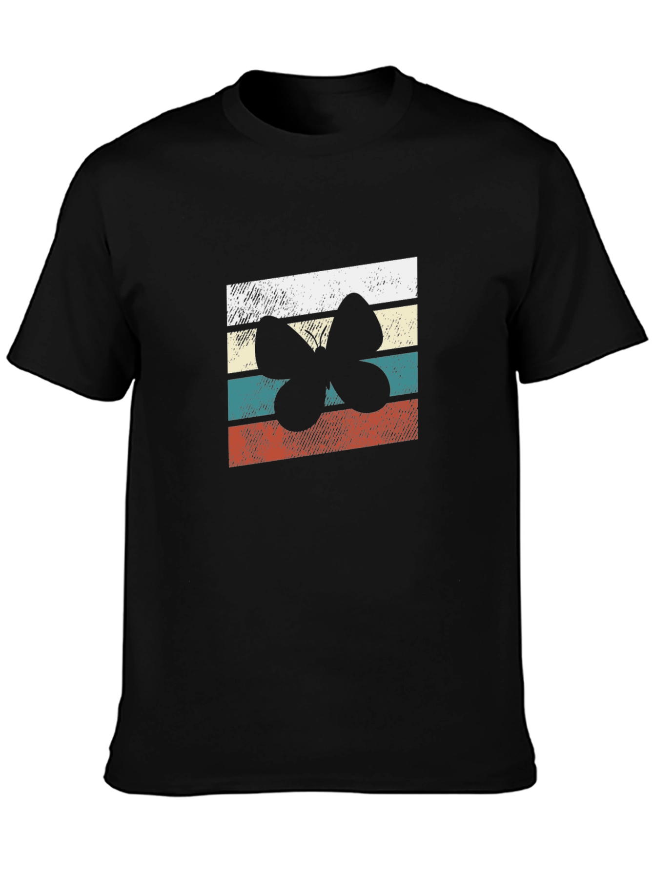 Retro Butterfly Graphic Tee - Classic Black