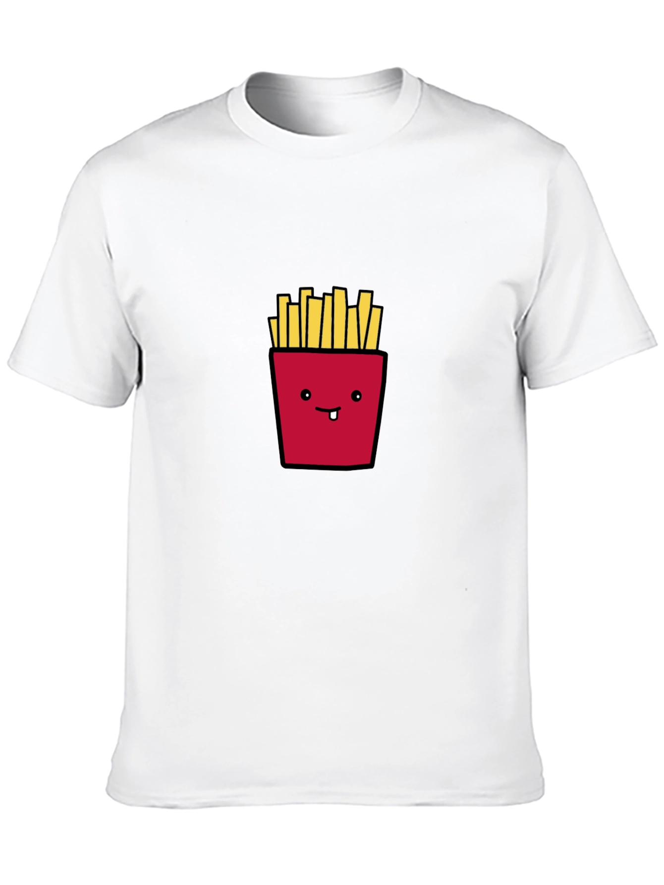 Funny French Fries Graphic Tee - Black Casual Shirt