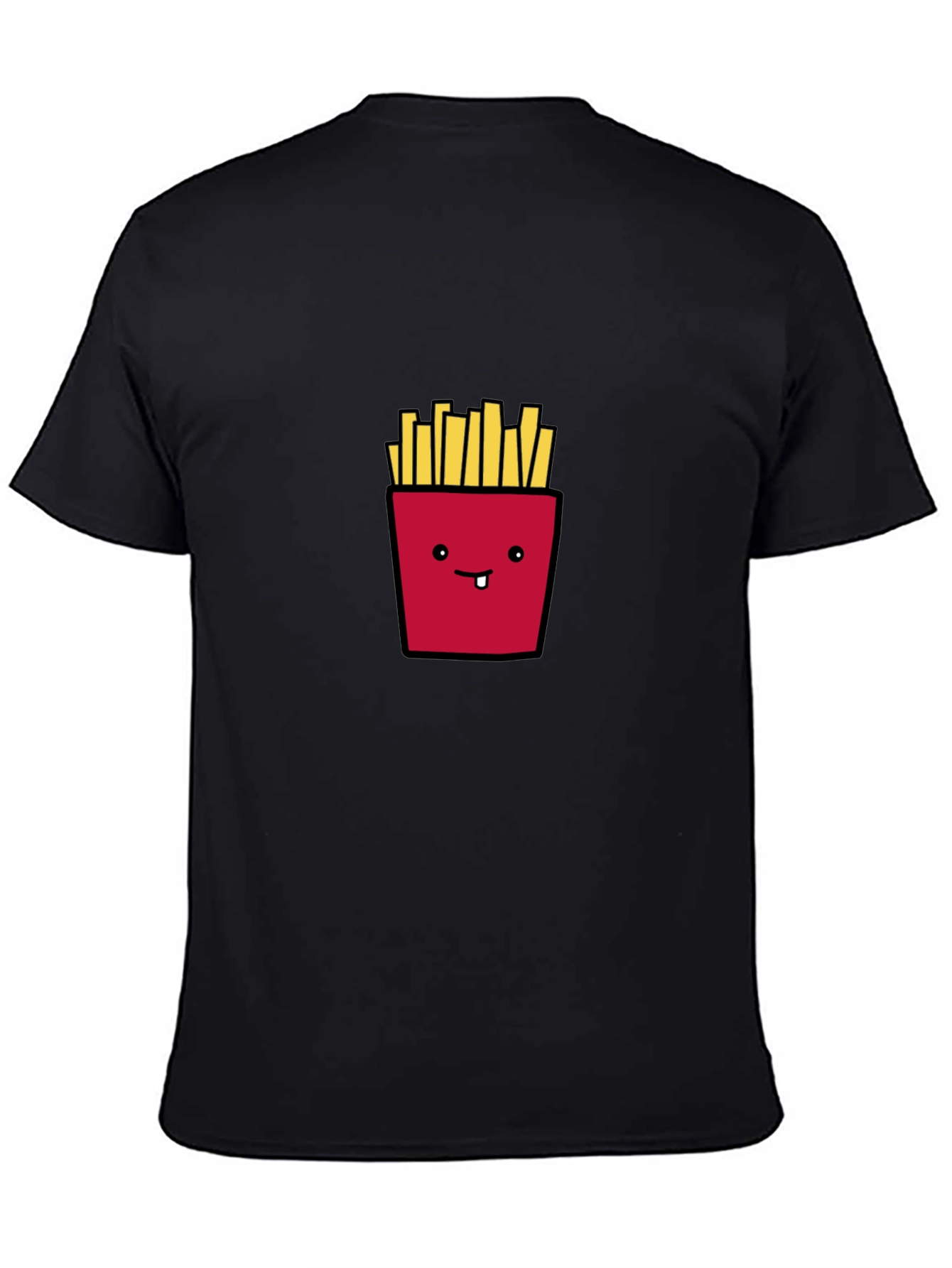 Funny French Fries Graphic Tee - Black Casual Shirt