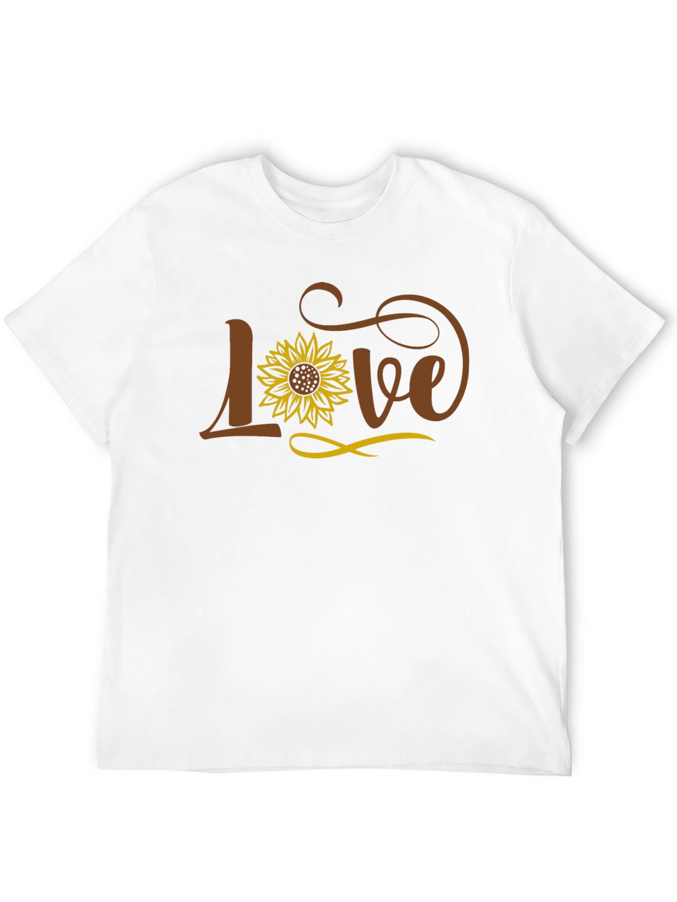 Sunflower Love Graphic Tee - Black Cotton Casual T-Shirt