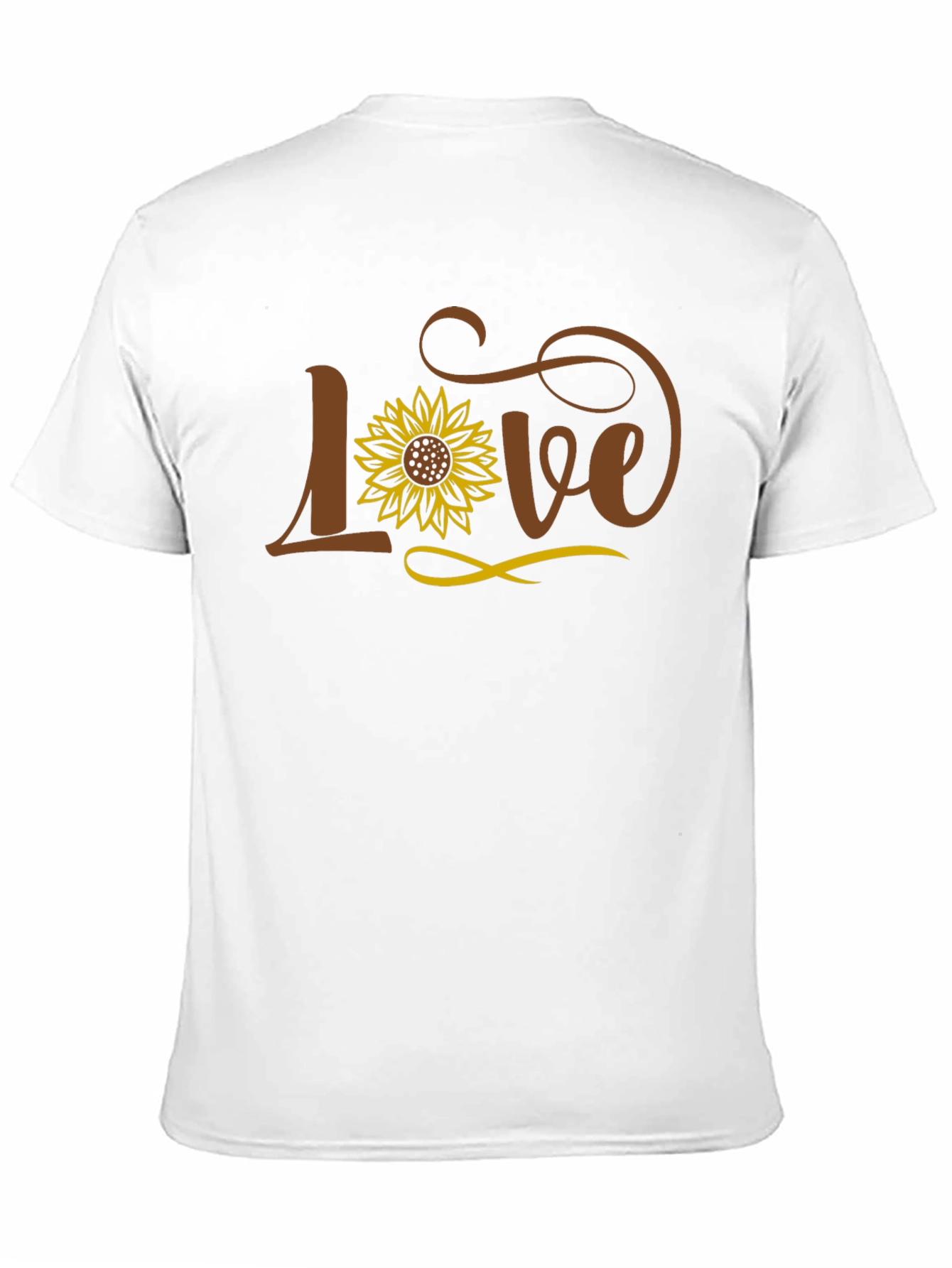 Sunflower Love Graphic Tee - Black Cotton Casual T-Shirt