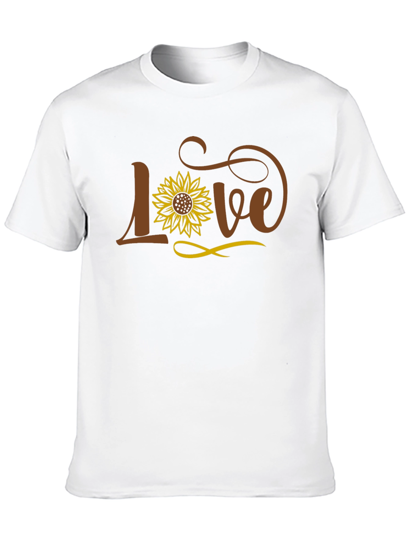 Sunflower Love Graphic Tee - Black Cotton Casual T-Shirt